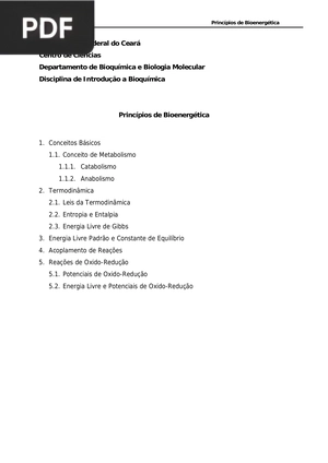 Princípios de Bioenergética (Artigo)