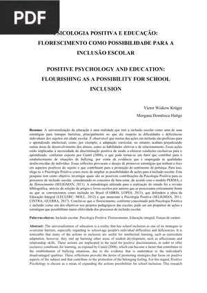 Psicologia positiva e educação