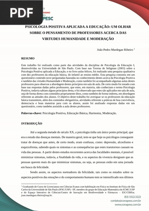 Psicologia positiva aplicada a educação