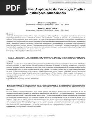 Educação Positiva (Artigo)