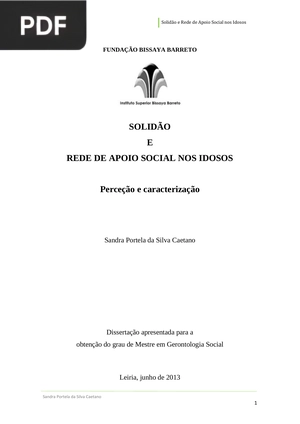 Solidão e rede de apoio social nos idosos