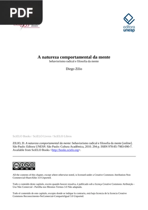 A Natureza Comportamental da Mente - Behaviorismo radical e filosofia da mente