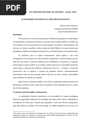 As Mulheres Invisíveis Na Arte Renascentista