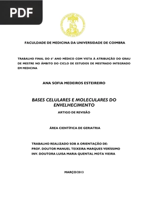 Bases Celulares E Moleculares Do Envelhecimento
