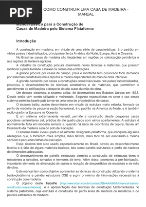 Como Construir Uma Casa de Madeira - Manual