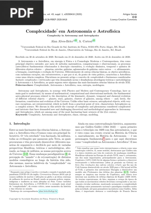 Complexidade em Astronomia e Astrofisica