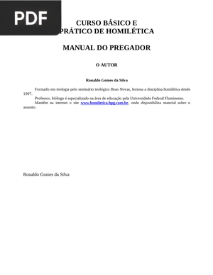 Curso Introdutório De Homilética