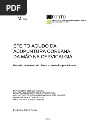 Efeito Agudo da Acupuntura Coreana da Mão na Cervicalgia