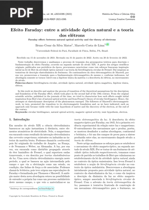 Efeito Faraday - entre a atividade óptica natural e a teoria dos elétrons