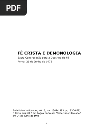 Fé Cristã e Demonologia