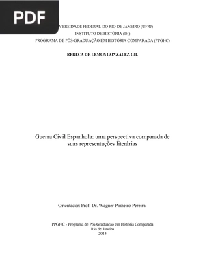 Guerra Civil Espanhola- uma perspectiva comparada de suas representações literárias