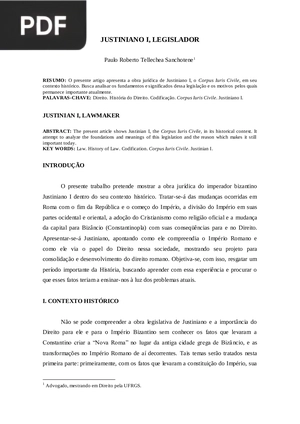 Justiniano I, Legislador