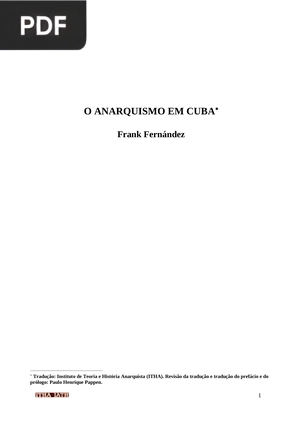 O Anarquismo em Cuba