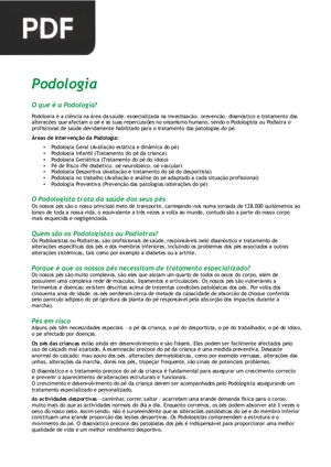 O que é a podologia