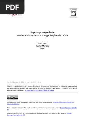 Segurança do Paciente - Conhecendo os Riscos nas Organizações de saúde