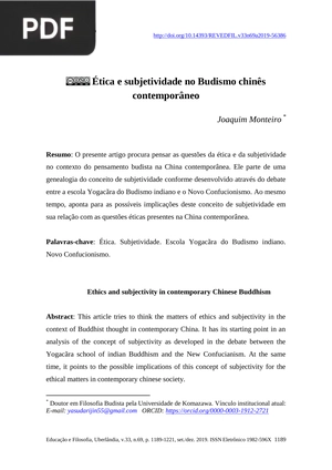 Ética e subjetividade no Budismo chinês contemporâneo