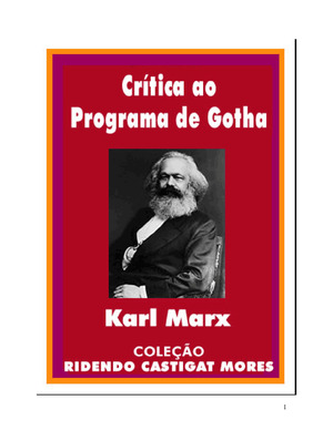 Crítica ao Programa de Gotha autor Karl Marx