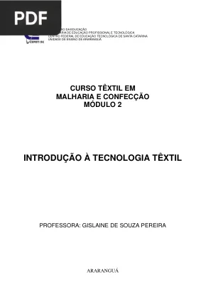 Introdução a Tecnologia Têxtil 
