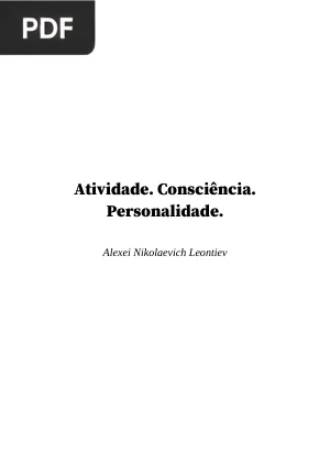Atividade. Consciência. Personalidade